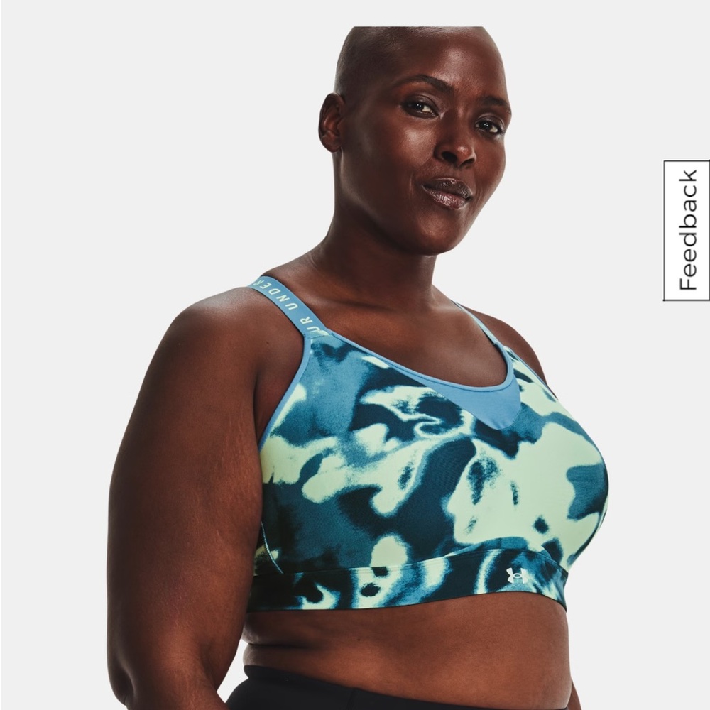 Under Armour Blue and Green Sports Bra with Adjustable Straps